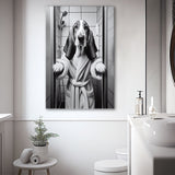 Basset Hound Canvas Prints Wall Art, Bathroom Art Print, Basset Hound Photo