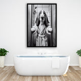 Basset Hound Framed Art Print Wall Decor, Bathroom Framed Art Print, Basset Hound Photo