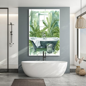Botanical Tropical Leave Canvas Prints Wall Art, Bathroom Art Decor,