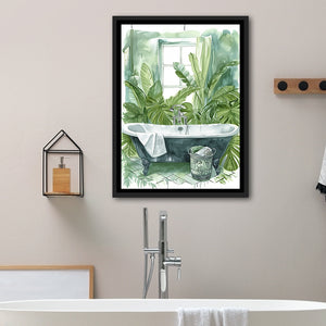 Botanical Tropical Leave Framed Canvas Prints Wall Art, Bathroom Framed Art Decor