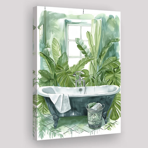 Botanical Tropical Leave Canvas Prints Wall Art, Bathroom Art Decor,
