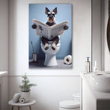 Bathroom Decor art Canvas Prints Wall Art, Miniature Schnauzer art, Funny Bathroom Decor