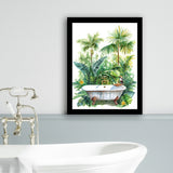 Tropical Leave Framed Art Print Wall Decor, Bathroom Framed Art Decor