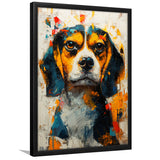 Beagles Cute Dog Portrait Oil Painting, Pet Lover Art, Framed Art Prints Wall Art Decor, Framed Picture Print
