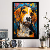 Beagles Cute Dog Portrait Oil Painting V1, Framed Art Prints Wall Art Decor, Framed Picture Print