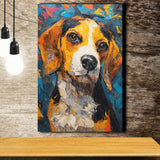 Beagles Cute Dog Portrait Oil Painting V1, Canvas Prints Wall Art Decor, Painting Canvas