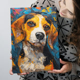 Beagles Cute Dog Portrait Oil Painting V1, Canvas Prints Wall Art Decor, Painting Canvas