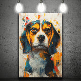 Beagles Cute Dog Portrait Oil Painting, Pet Lover Art, Canvas Prints Wall Art Decor, Painting Canvas