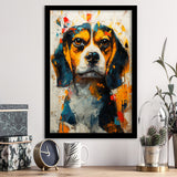 Beagles Cute Dog Portrait Oil Painting, Pet Lover Art, Framed Art Prints Wall Art Decor, Framed Picture Print