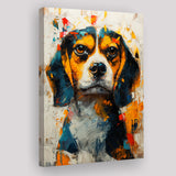 Beagles Cute Dog Portrait Oil Painting, Pet Lover Art, Canvas Prints Wall Art Decor, Painting Canvas