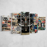 Beauty Woman African American Majestic Mixed Art, Multi Panel,Mixed Canvas Print Wall Art Decor