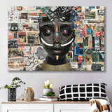Beauty Woman African American Majestic Mixed Art, Art Print, Canvas Print Wall Art Home Decor