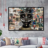 Beauty Woman African American Majestic Mixed Art, Painting Art, Framed Art Print Wall Art Home Decor