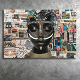 Beauty Woman African American Majestic Mixed Art, Art Print, Canvas Print Wall Art Home Decor