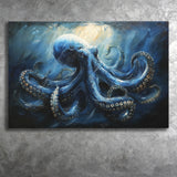 Big Kraken In The Sea Ocean Acrylic Painting, Art Print, Canvas Print Wall Art Home Decor