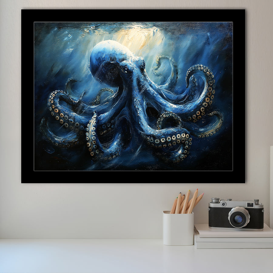 Big Kraken In The Sea Ocean Acrylic Painting, Painting Art, Framed Art Print Wall Art Home Decor