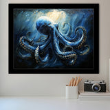 Big Kraken In The Sea Ocean Acrylic Painting, Painting Art, Framed Art Print Wall Art Home Decor