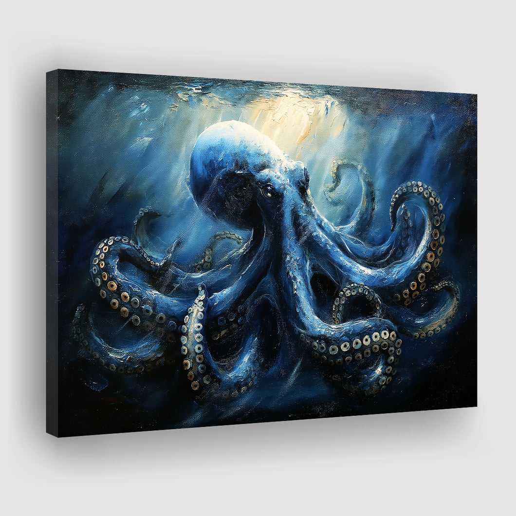 Big Kraken In The Sea Ocean Acrylic Painting, Art Print, Canvas Print Wall Art Home Decor