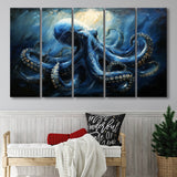 Big Kraken In The Sea Ocean Acrylic Painting, Extra Large Canvas, Canvas Print Wall Art Decor