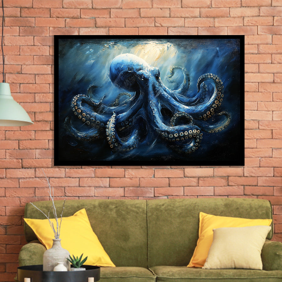 Big Kraken In The Sea Ocean Acrylic Painting, Painting Art, Framed Art Print Wall Art Home Decor