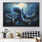 Big Kraken In The Sea Ocean Acrylic Painting, Art Print, Canvas Print Wall Art Home Decor