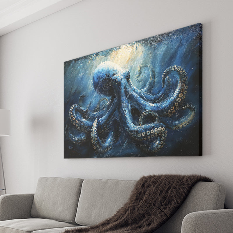 Big Kraken In The Sea Ocean Acrylic Painting, Art Print, Canvas Print Wall Art Home Decor