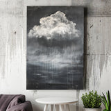 Big White Cloud Raining Below And Storming Oil Paint, Canvas Painting, Canvas Print Wall Art Decor