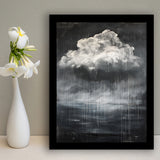 Big White Cloud Raining Below And Storming Oil Paint,Framed Art Prints Wall Decor, Picture Framed