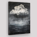 Big White Cloud Raining Below And Storming Oil Paint, Canvas Painting, Canvas Print Wall Art Decor