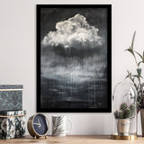 Big White Cloud Raining Below And Storming Oil Paint,Framed Art Prints Wall Decor, Picture Framed