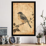 Bird Sketch  Vintage Style Painting, Framed Art Prints Wall Decor, Picture Framed Painting