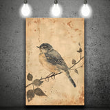Bird Sketch  Vintage Style Painting, Canvas Prints Wall Art Home Decor, Painting Canvas Art