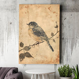 Bird Sketch  Vintage Style Painting, Canvas Prints Wall Art Home Decor, Painting Canvas Art