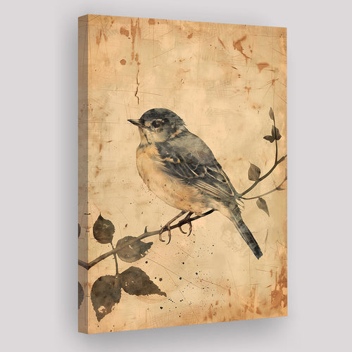 Bird Sketch  Vintage Style Painting, Canvas Prints Wall Art Home Decor, Painting Canvas Art