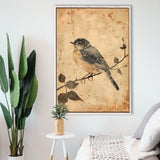 Bird Sketch  Vintage Style Painting, Framed Canvas Prints Wall Art Decor, Floarting Frame Painting Canvas Art