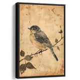 Bird Sketch  Vintage Style Painting, Framed Canvas Prints Wall Art Decor, Floarting Frame Painting Canvas Art