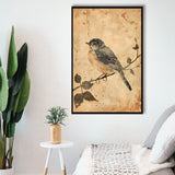 Bird Sketch  Vintage Style Painting, Framed Canvas Prints Wall Art Decor, Floarting Frame Painting Canvas Art
