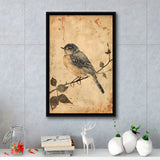 Bird Sketch  Vintage Style Painting, Framed Canvas Prints Wall Art Decor, Floarting Frame Painting Canvas Art