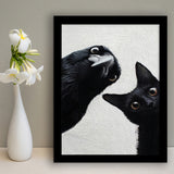 Black Cat & Crow Halloween Wall Art, Witchy Print, Spooky Season Dark Academia Decor, Framed Art Print, Fine Art Wall Decor