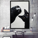 Black Cat & Crow Halloween Wall Art, Witchy Print, Spooky Season Dark Academia Decor, Framed Art Print, Fine Art Wall Decor