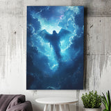 Blue Angel Flying In Heaven Painting, Canvas Prints Wall Art Decor, Painting Canvas