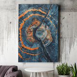 Blue Painting A Close-Up Of An Old Tree Trunk, Canvas Painting, Canvas Print Wall Art Decor