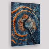 Blue Painting A Close-Up Of An Old Tree Trunk, Canvas Painting, Canvas Print Wall Art Decor