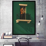 Bold Minimalist Sage Green Afrocentric, Jazz Wall Art, Aesthetic Home Decor Painting, Framed Art Print, Fine Art Wall Decor