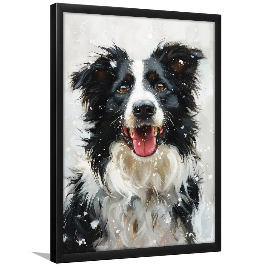 Border Collie Dog Portrait Painting Art, Pet Lover Art, Framed Art Prints Wall Art Decor, Framed Picture Print