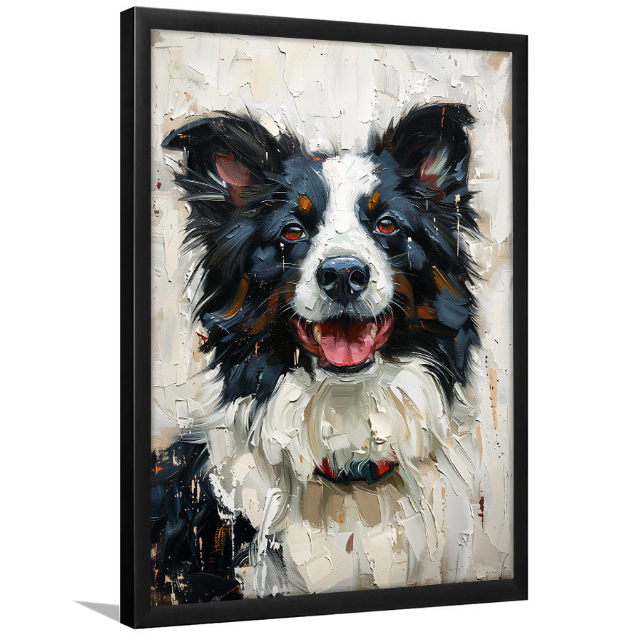 Border Collie Painting, Dog Portrait Painting, Framed Art Prints Wall Art Decor, Framed Picture Print