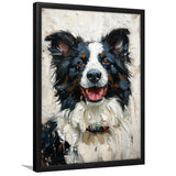 Border Collie Painting, Dog Portrait Painting, Framed Art Prints Wall Art Decor, Framed Picture Print