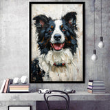 Border Collie Painting, Dog Portrait Painting, Framed Art Prints Wall Art Decor, Framed Picture Print