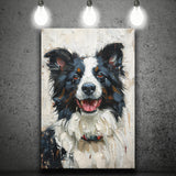 Border Collie Painting, Dog Portrait Painting, Canvas Prints Wall Art Decor, Painting Canvas