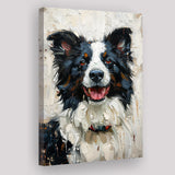 Border Collie Painting, Dog Portrait Painting, Canvas Prints Wall Art Decor, Painting Canvas